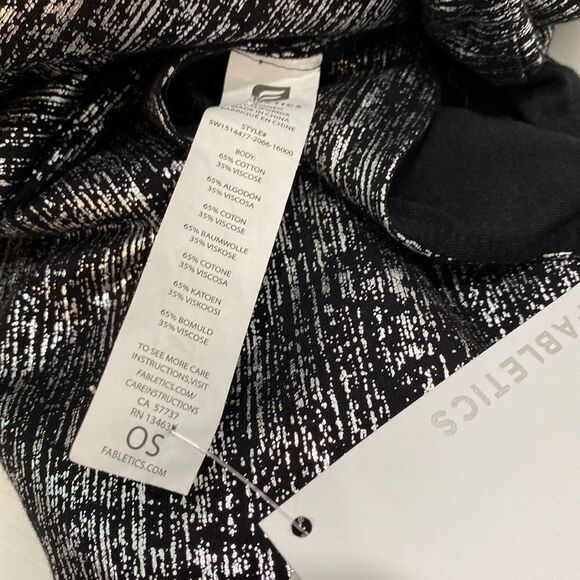 Fabletics Nightshade Jersey Shrug / Infinity Wrap Printed Black Silver Icicle - Picture 6 of 9